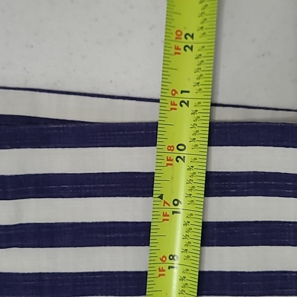 Talbots Navy & White Striped Pencil Skirt With Hidden Back Zipper size 14 PETITE - Picture 7 of 7